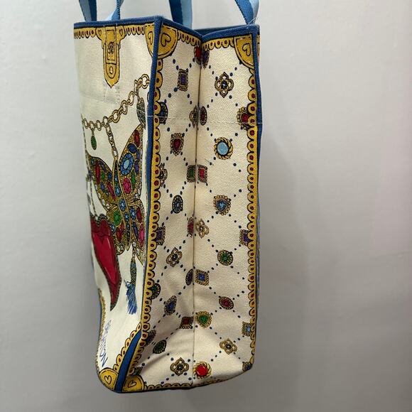 Brighton Glittering Love Tote Bag Hearts Butterfly Jeweled Print Canvas NEW tag - Picture 12 of 13